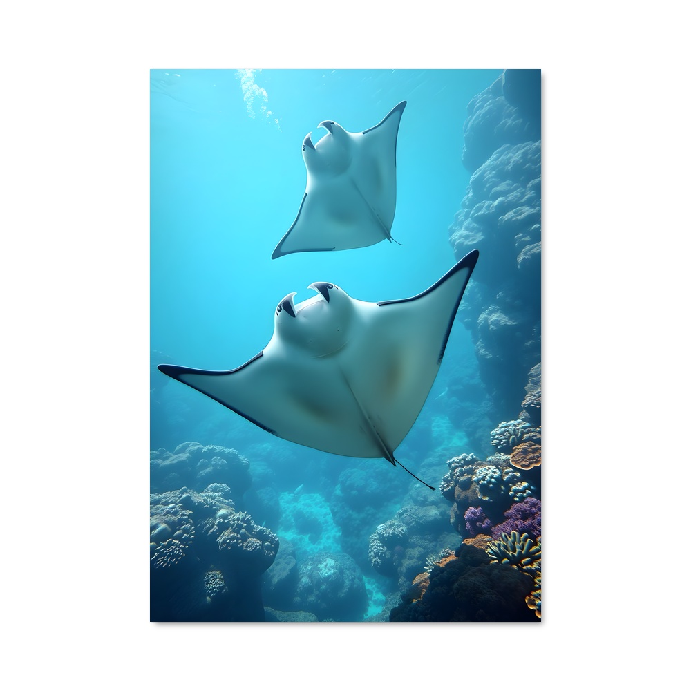 Poster Maldives diving raies